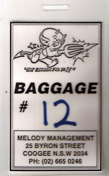 Hoodoo Gurus baggage tag