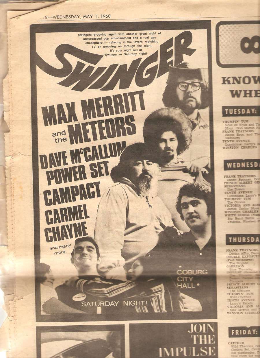 Max Merrit at Swinger May 1968