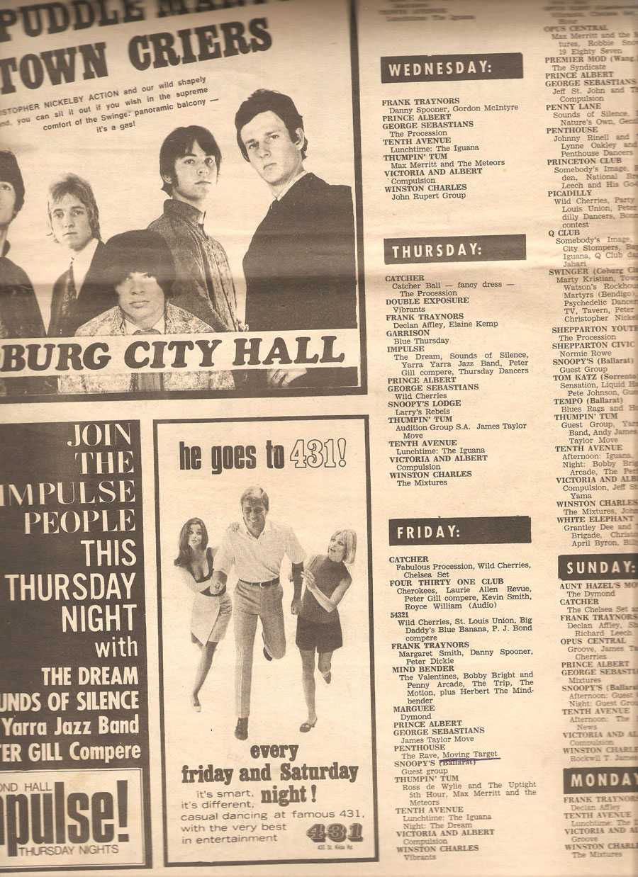 The Moving Targets at Penthouse. March 1968